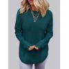 MEROKEETY Women’s Casual Long Sleeve Sweaters 2025 Loose Crew Neck Fall Winter Knit Pullover Sweater Tops(Tealgreen)