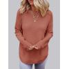 MEROKEETY Women’s Casual Long Sleeve Sweaters 2025 Loose Crew Neck Fall Winter Knit Pullover Sweater Tops(Tealrose)