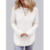 MEROKEETY Women’s Casual Long Sleeve Sweaters 2025 Loose Crew Neck Fall Winter Knit Pullover Sweater Tops(White)