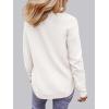 MEROKEETY Women’s Casual Long Sleeve Sweaters 2025 Loose Crew Neck Fall Winter Knit Pullover Sweater Tops(White)