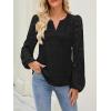 MEROKEETY Women’s Eyelet Long Sleeve Shirts Tops Dressy Casual Fall Trendy Flower Lace Boho Crochet Blouses(Black)