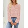 MEROKEETY Women’s Eyelet Long Sleeve Shirts Tops Dressy Casual Fall Trendy Flower Lace Boho Crochet Blouses(Pink)
