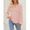MEROKEETY Women’s Eyelet Long Sleeve Shirts Tops Dressy Casual Fall Trendy Flower Lace Boho Crochet Blouses(Pink)