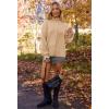 MEROKEETY Women’s Fall 2026 Chunky Cardigan Sweaters Trendy Ruffle Button Down Long Sleeve Casual Knit Coat Winter Clothes(Apricot)