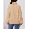 MEROKEETY Women’s Fall 2026 Chunky Cardigan Sweaters Trendy Ruffle Button Down Long Sleeve Casual Knit Coat Winter Clothes(Apricot)