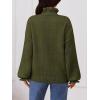 MEROKEETY Women’s Fall 2026 Chunky Cardigan Sweaters Trendy Ruffle Button Down Long Sleeve Casual Knit Coat Winter Clothes(Army Green)