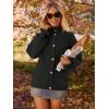MEROKEETY Women’s Fall 2026 Chunky Cardigan Sweaters Trendy Ruffle Button Down Long Sleeve Casual Knit Coat Winter Clothes(Black)