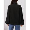 MEROKEETY Women’s Fall 2026 Chunky Cardigan Sweaters Trendy Ruffle Button Down Long Sleeve Casual Knit Coat Winter Clothes(Black)