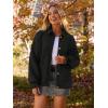 MEROKEETY Women’s Fall 2026 Chunky Cardigan Sweaters Trendy Ruffle Button Down Long Sleeve Casual Knit Coat Winter Clothes(Black)