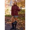 MEROKEETY Women’s Fall 2026 Chunky Cardigan Sweaters Trendy Ruffle Button Down Long Sleeve Casual Knit Coat Winter Clothes(Burgundy)
