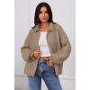 MEROKEETY Women’s Fall 2026 Chunky Cardigan Sweaters Trendy Ruffle Button Down Long Sleeve Casual Knit Coat Winter Clothes(Camel)