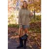 MEROKEETY Women’s Fall 2026 Chunky Cardigan Sweaters Trendy Ruffle Button Down Long Sleeve Casual Knit Coat Winter Clothes(Camel)