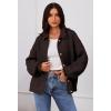 MEROKEETY Women’s Fall 2026 Chunky Cardigan Sweaters Trendy Ruffle Button Down Long Sleeve Casual Knit Coat Winter Clothes(Coffee)