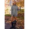 MEROKEETY Women’s Fall 2026 Chunky Cardigan Sweaters Trendy Ruffle Button Down Long Sleeve Casual Knit Coat Winter Clothes(Grey)