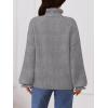 MEROKEETY Women’s Fall 2026 Chunky Cardigan Sweaters Trendy Ruffle Button Down Long Sleeve Casual Knit Coat Winter Clothes(Grey)