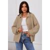 MEROKEETY Women’s Fall 2026 Chunky Cardigan Sweaters Trendy Ruffle Button Down Long Sleeve Casual Knit Coat Winter Clothes(Khaki)