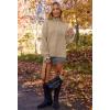 MEROKEETY Women’s Fall 2026 Chunky Cardigan Sweaters Trendy Ruffle Button Down Long Sleeve Casual Knit Coat Winter Clothes(Khaki)