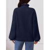 MEROKEETY Women’s Fall 2026 Chunky Cardigan Sweaters Trendy Ruffle Button Down Long Sleeve Casual Knit Coat Winter Clothes(Navy)