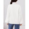 MEROKEETY Women’s Fall 2026 Chunky Cardigan Sweaters Trendy Ruffle Button Down Long Sleeve Casual Knit Coat Winter Clothes(White)