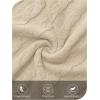 MEROKEETY Women’s Fall Cable Knit Sweater 2025 Fashion Warm Crew Neck Lantern Sleeve Chunky Winter Pullover Tops(Apricot)