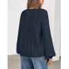 MEROKEETY Women’s Fall Cable Knit Sweater 2025 Fashion Warm Crew Neck Lantern Sleeve Chunky Winter Pullover Tops(Navy)