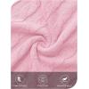 MEROKEETY Women’s Fall Cable Knit Sweater 2025 Fashion Warm Crew Neck Lantern Sleeve Chunky Winter Pullover Tops(Pink)