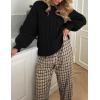 MEROKEETY Womens Fall Cable Knit Sweaters 2025 Long Lantern Sleeve Crewneck Chunky Loose Pullover Tops Winter Clothes(Black)