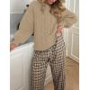 MEROKEETY Womens Fall Cable Knit Sweaters 2025 Long Lantern Sleeve Crewneck Chunky Loose Pullover Tops Winter Clothes(Sand)