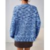 MEROKEETY Women’s Fall Fuzzy Colorful Knit Cardigan Sweaters Winter Button Down Boho Casual Long Sleeve Outerwear Top(Blue)