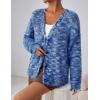 MEROKEETY Women’s Fall Fuzzy Colorful Knit Cardigan Sweaters Winter Button Down Boho Casual Long Sleeve Outerwear Top(Blue)