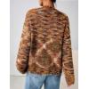 MEROKEETY Women’s Fall Fuzzy Colorful Knit Cardigan Sweaters Winter Button Down Boho Casual Long Sleeve Outerwear Top(Brown)