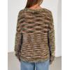 MEROKEETY Women’s Fall Fuzzy Colorful Knit Cardigan Sweaters Winter Button Down Boho Casual Long Sleeve Outerwear Top(Coffee)