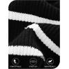 MEROKEETY Women’s Fall Long Sleeve Striped Pullover Sweaters 2025 Trendy Turtleneck Casual Knit Tops(Black)