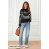 MEROKEETY Women’s Fall Long Sleeve Striped Pullover Sweaters 2025 Trendy Turtleneck Casual Knit Tops(Black)