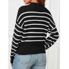 MEROKEETY Women’s Fall Long Sleeve Striped Pullover Sweaters 2025 Trendy Turtleneck Casual Knit Tops(Black)