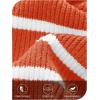MEROKEETY Women’s Fall Long Sleeve Striped Pullover Sweaters 2025 Trendy Turtleneck Casual Knit Tops(Brick Red)