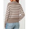 MEROKEETY Women’s Fall Long Sleeve Striped Pullover Sweaters 2025 Trendy Turtleneck Casual Knit Tops(Cashmere)