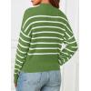 MEROKEETY Women’s Fall Long Sleeve Striped Pullover Sweaters 2025 Trendy Turtleneck Casual Knit Tops(Green)