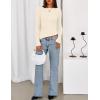 MEROKEETY Women’s Fall Long Sleeve Sweater Tops 2025 Boat Neck Ribbed Asymmetric Lightweight Knit Shirts(Beige)