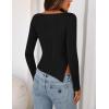 MEROKEETY Women’s Fall Long Sleeve Sweater Tops 2025 Boat Neck Ribbed Asymmetric Lightweight Knit Shirts(Black)