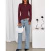 MEROKEETY Women’s Fall Long Sleeve Sweater Tops 2025 Boat Neck Ribbed Asymmetric Lightweight Knit Shirts(Wine)