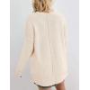MEROKEETY Women’s Fall Winter Oversized Pullover Sweater Spring Casual Loose Crew Neck Long Sleeve Side Split Jumper Tops(Beige)