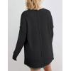 MEROKEETY Women’s Fall Winter Oversized Pullover Sweater Spring Casual Loose Crew Neck Long Sleeve Side Split Jumper Tops(Black)