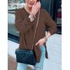 MEROKEETY Women’s Fall Winter Oversized Pullover Sweater Spring Casual Loose Crew Neck Long Sleeve Side Split Jumper Tops(Coffee)