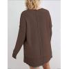 MEROKEETY Women’s Fall Winter Oversized Pullover Sweater Spring Casual Loose Crew Neck Long Sleeve Side Split Jumper Tops(Coffee)