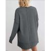 MEROKEETY Women’s Fall Winter Oversized Pullover Sweater Spring Casual Loose Crew Neck Long Sleeve Side Split Jumper Tops(Dark Grey)