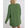 MEROKEETY Women’s Fall Winter Oversized Pullover Sweater Spring Casual Loose Crew Neck Long Sleeve Side Split Jumper Tops(Darkgreen)