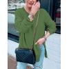 MEROKEETY Women’s Fall Winter Oversized Pullover Sweater Spring Casual Loose Crew Neck Long Sleeve Side Split Jumper Tops(Darkgreen)