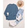 MEROKEETY Women’s Fall Winter Oversized Pullover Sweater Spring Casual Loose Crew Neck Long Sleeve Side Split Jumper Tops(Dusty Blue)