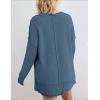 MEROKEETY Women’s Fall Winter Oversized Pullover Sweater Spring Casual Loose Crew Neck Long Sleeve Side Split Jumper Tops(Dusty Blue)